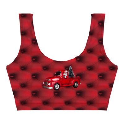Santa Truck Crop Top Front