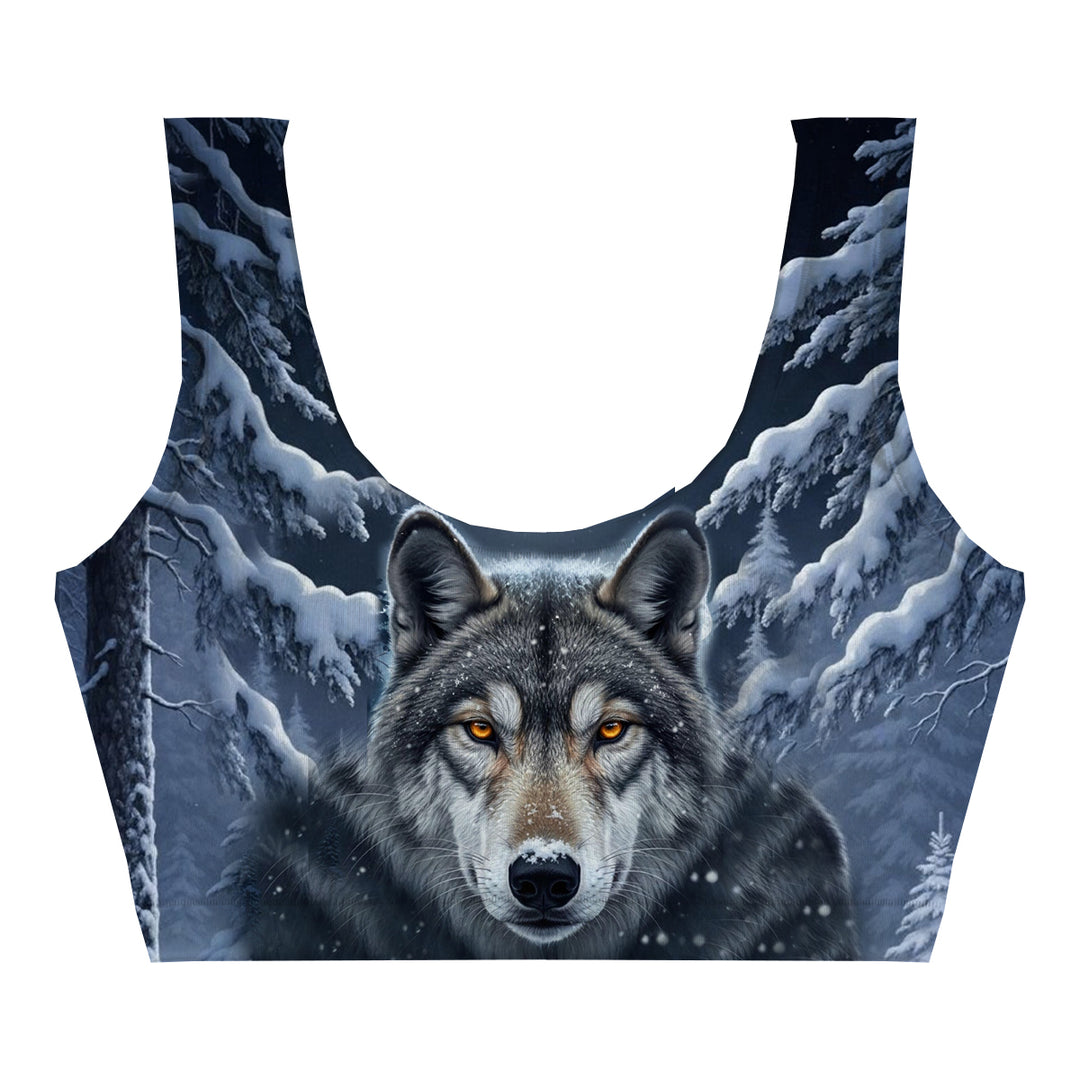 Snow Wolf Crop Top Woman Underwear Beachwear Loungewear