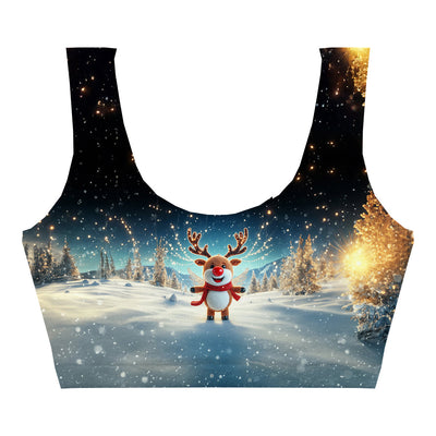 Snowy Reindeer Crop Top Front