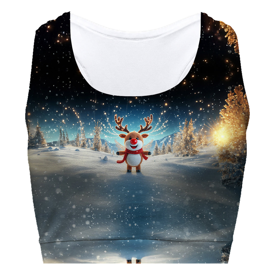 Snowy Reindeer Sport Bra Woman Underwear Beachwear Loungewear
