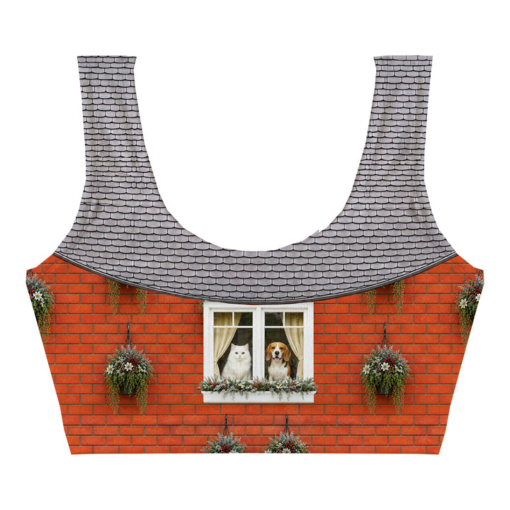 Spying Pet Crop Top Woman Underwear Beachwear Loungewear