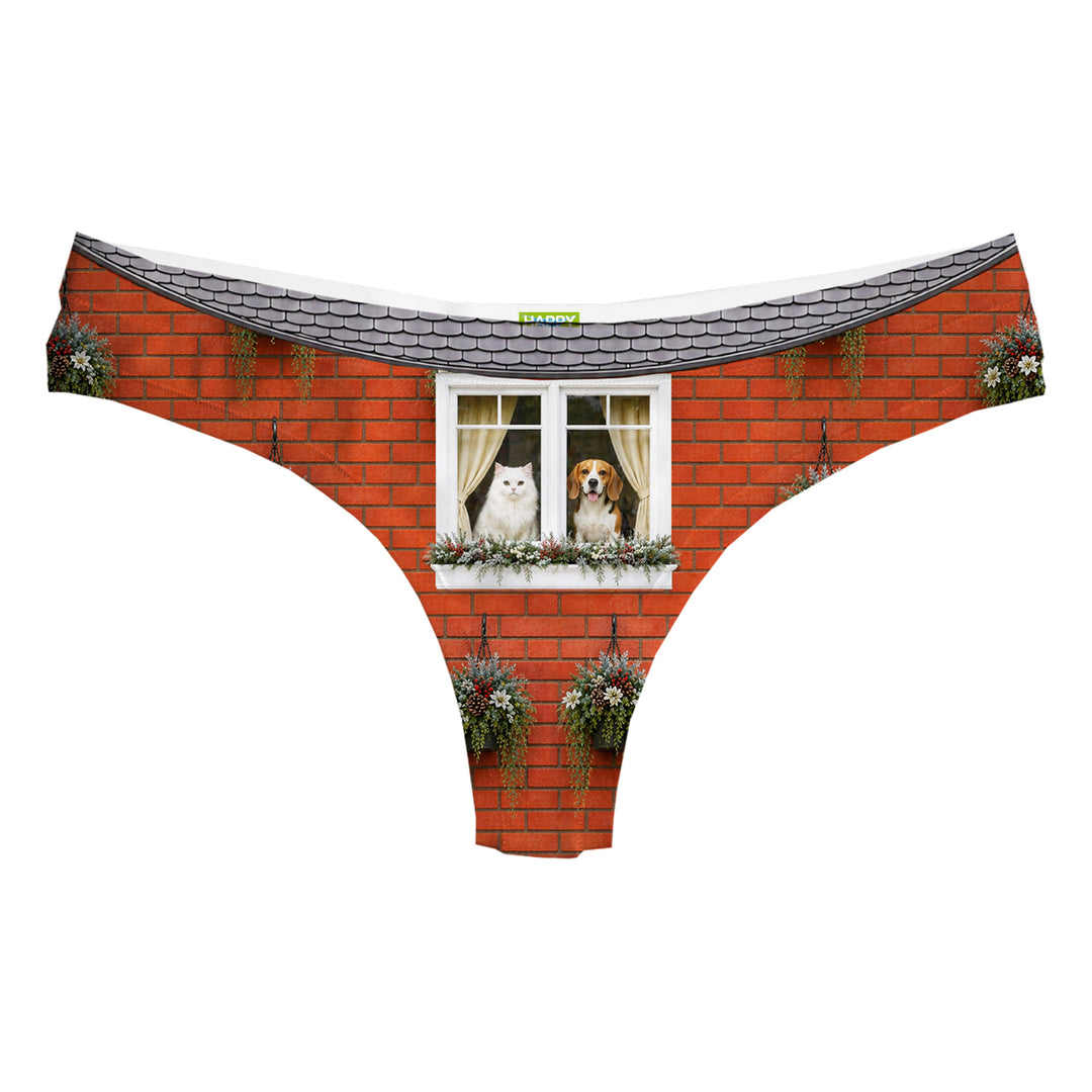 Spying Pet String Woman Underwear Beachwear Loungewear
