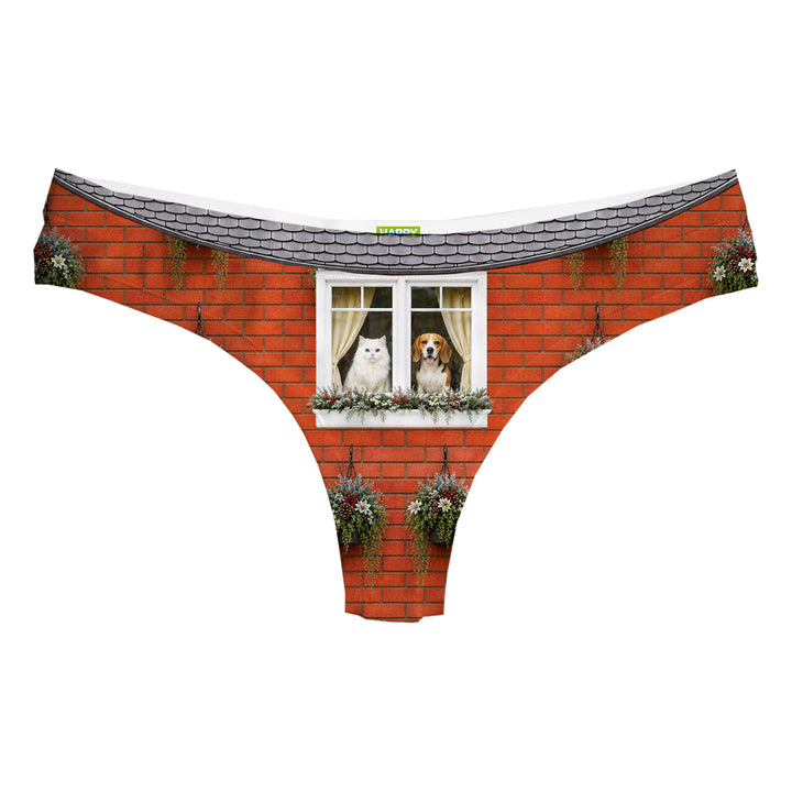Spying Pet String Woman Underwear Beachwear Loungewear