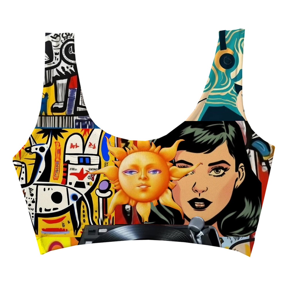 Street Art Crop Top Woman Underwear Beachwear Loungewear