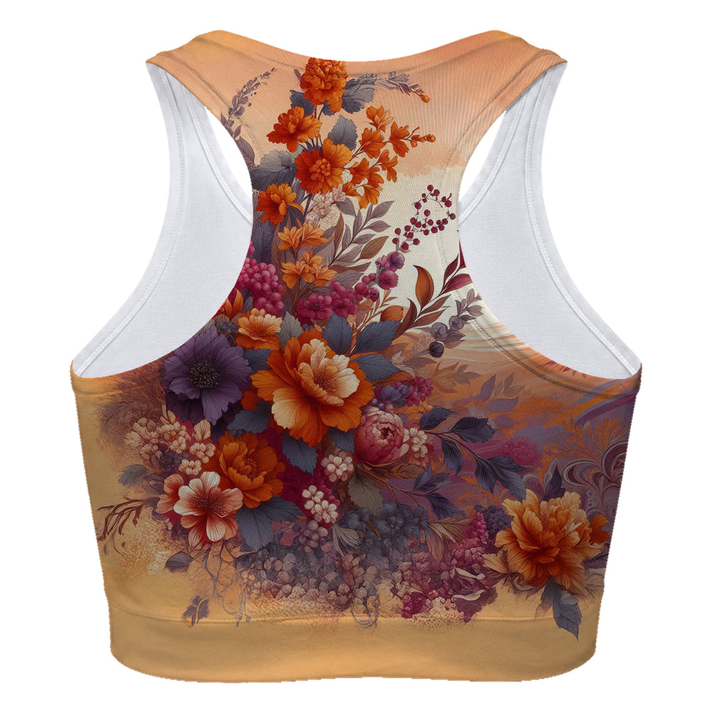 Sunset Flowers Sport Bra Woman Underwear Beachwear Loungewear