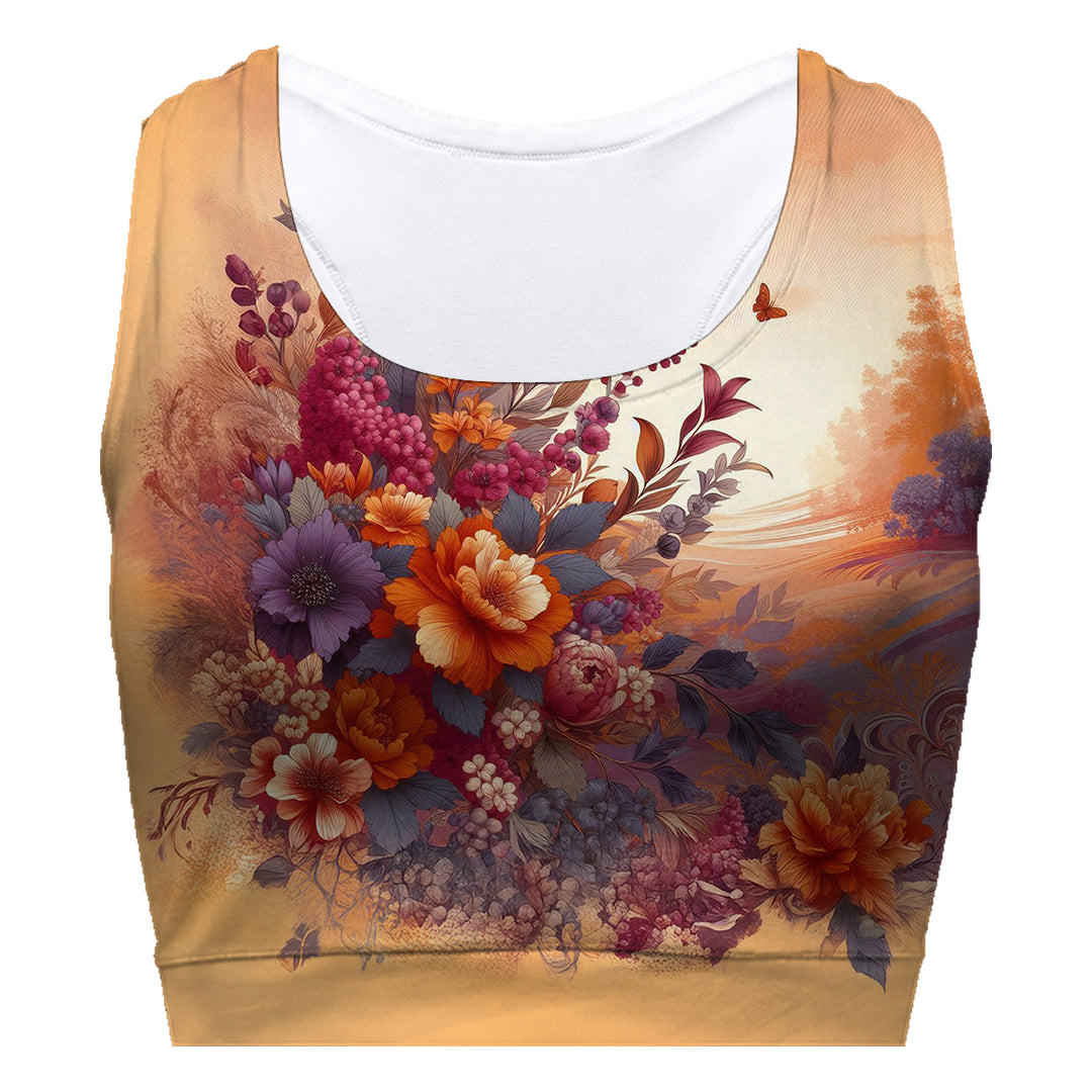 Sunset Flowers Sport Bra Woman Underwear Beachwear Loungewear