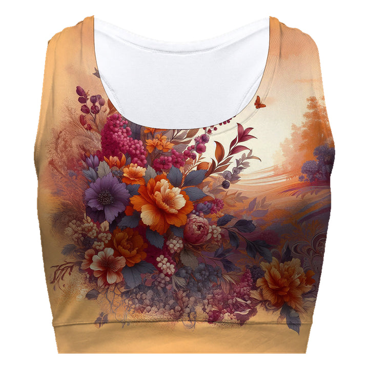 Sunset Flowers Sport Bra Woman Underwear Beachwear Loungewear