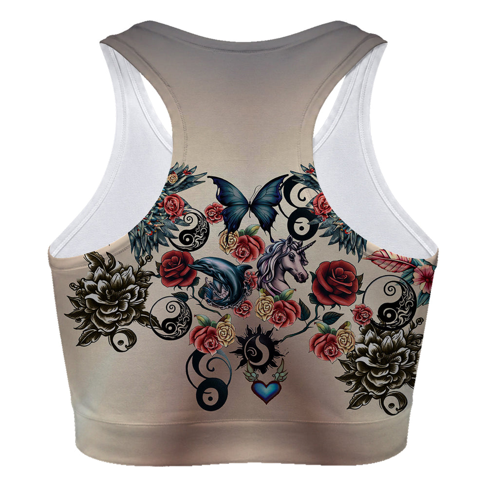 Tattoo Art Sport Bra Woman Underwear Beachwear Loungewear