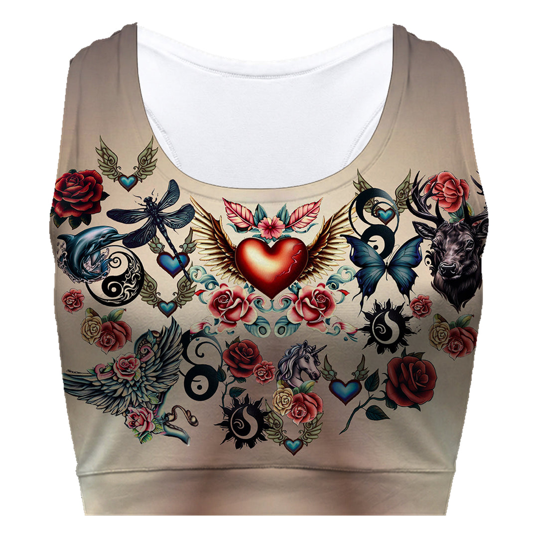 Tattoo Art Sport Bra Woman Underwear Beachwear Loungewear