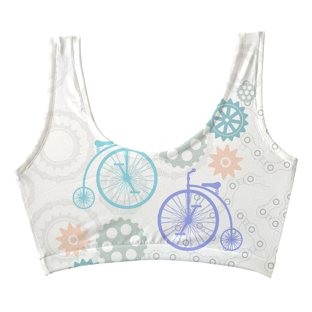 Vintage Bike Crop Top Woman Underwear Beachwear Loungewear