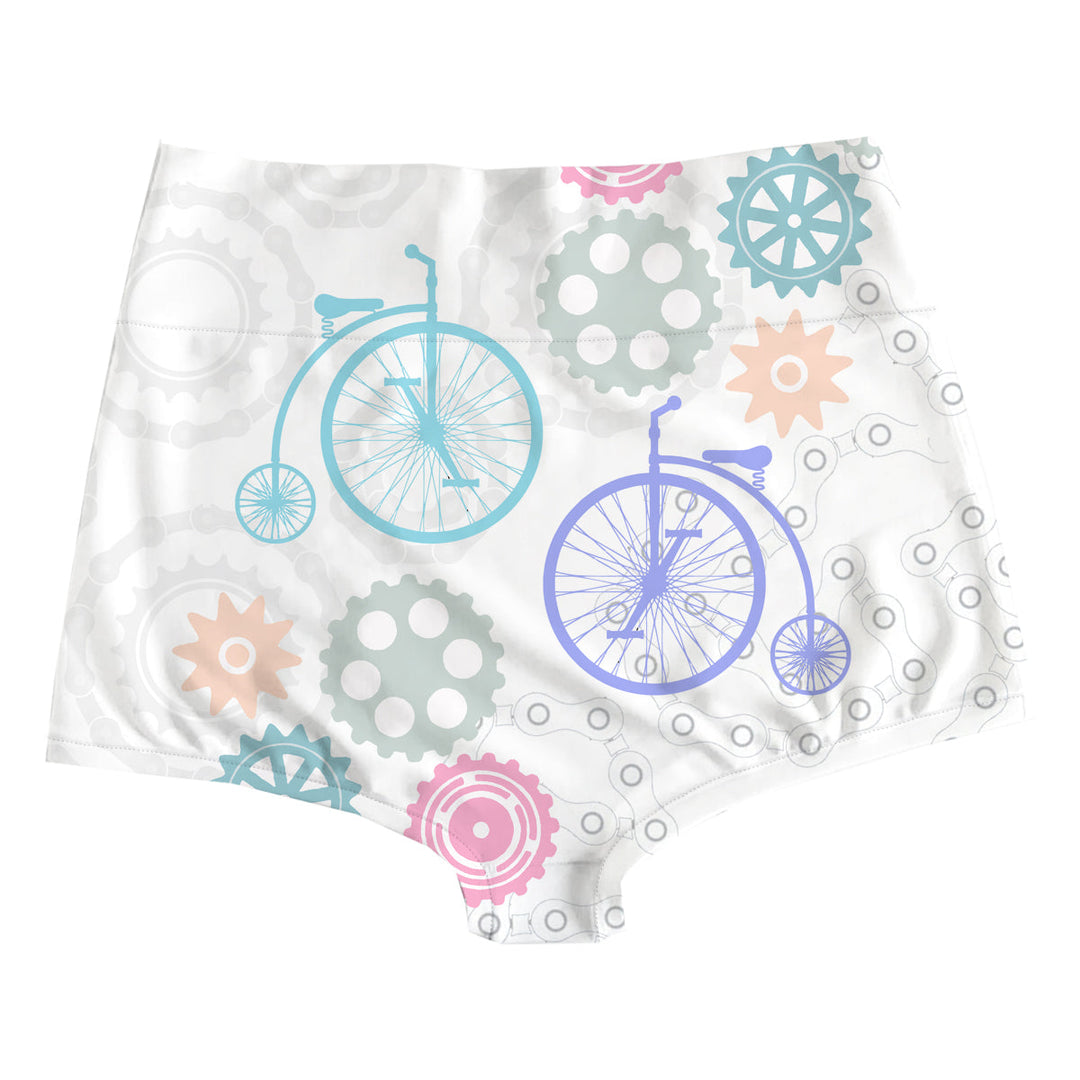 Vintage Bike Highwaist Woman Underwear Beachwear Loungewear