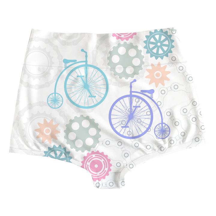 Vintage Bike Highwaist Woman Underwear Beachwear Loungewear