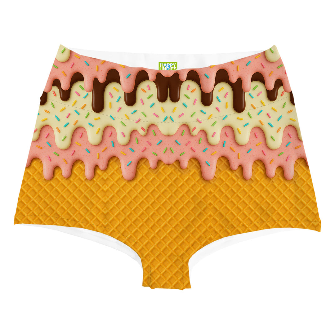 Waffle Highwaist Woman Underwear Beachwear Loungewear