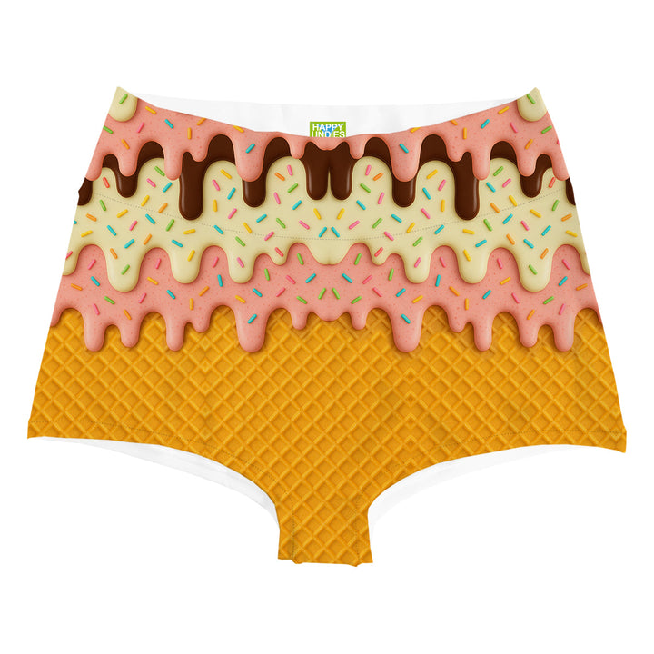 Waffle Highwaist Woman Underwear Beachwear Loungewear