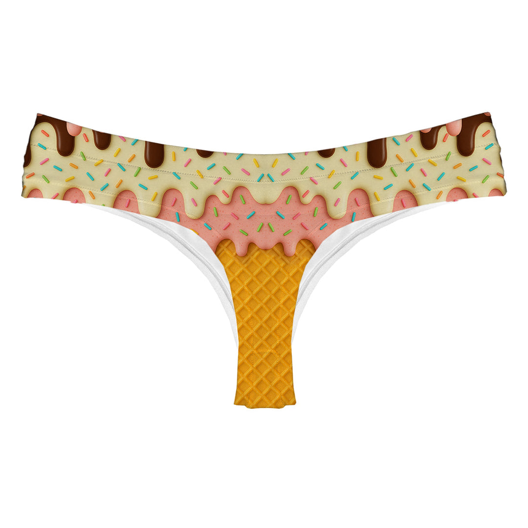 Waffle String Woman Underwear Beachwear Loungewear