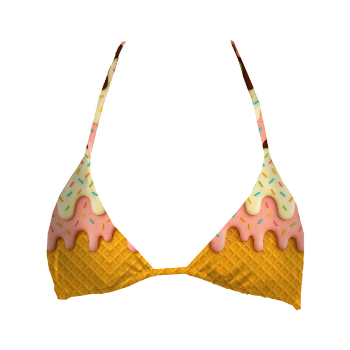 Waffle Top Triangle Woman Underwear Beachwear Loungewear