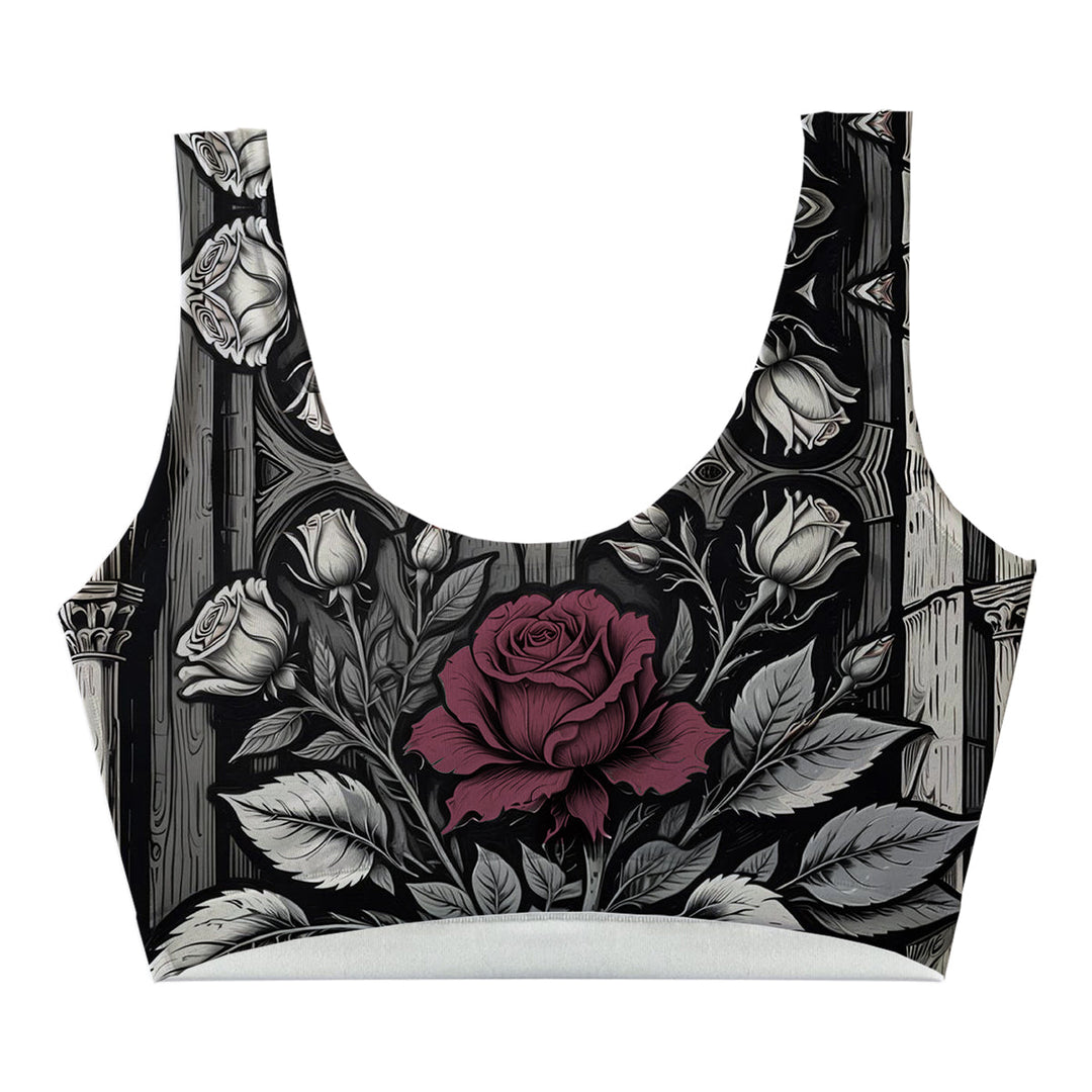 Wooden Rose Crop Top Front