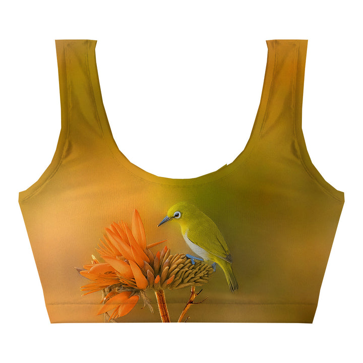 Yellow Bird Crop Top Woman Underwear Beachwear Loungewear