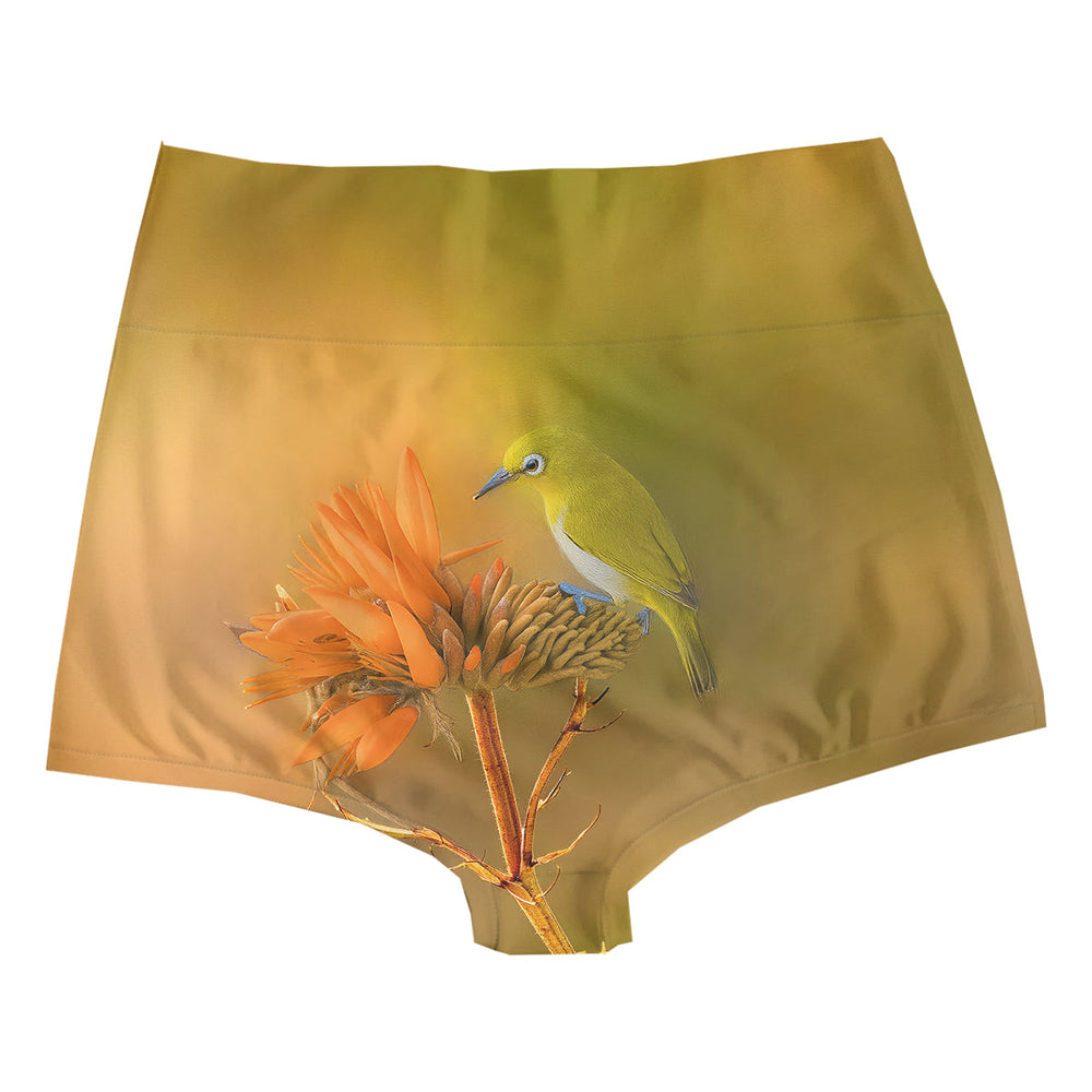 Yellow Bird Highwaist Woman Underwear Beachwear Loungewear