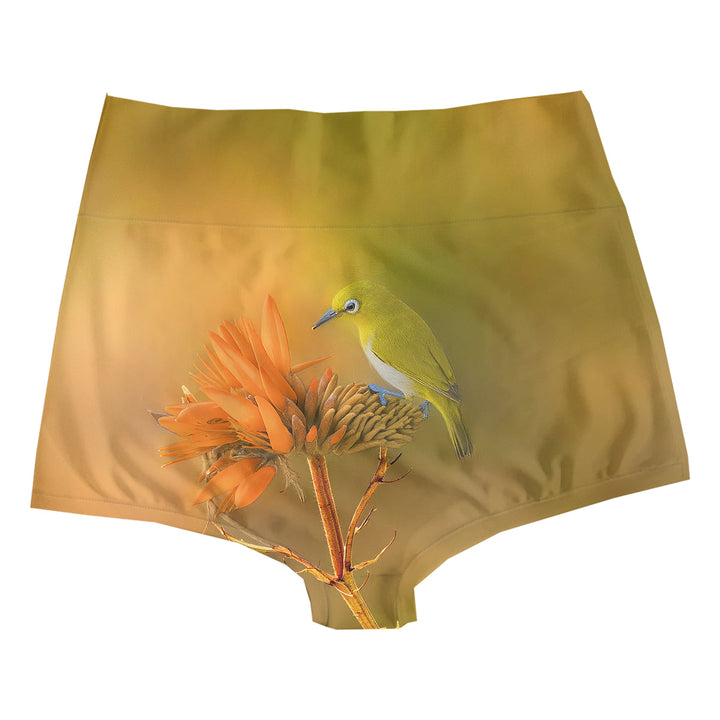Yellow Bird Highwaist Woman Underwear Beachwear Loungewear