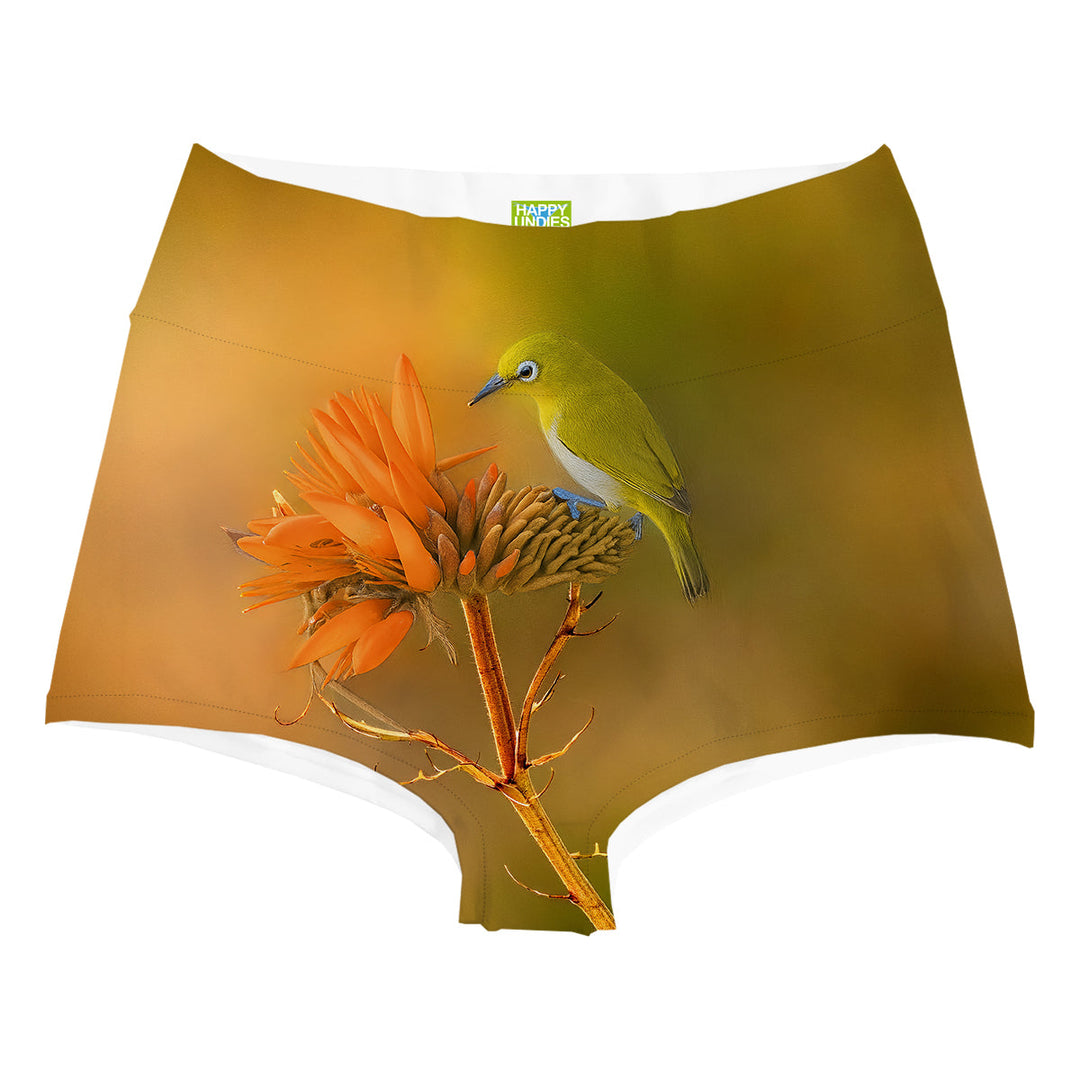 Yellow Bird Highwaist Woman Underwear Beachwear Loungewear