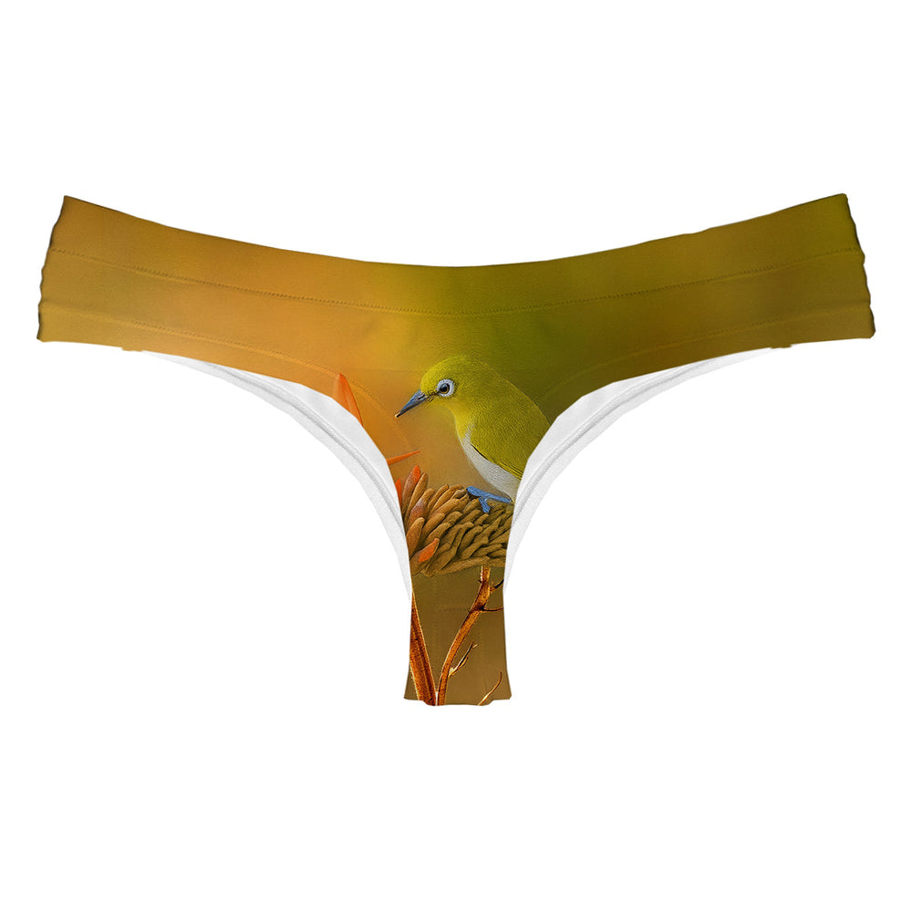 Yellow Bird String Woman Underwear Beachwear Loungewear
