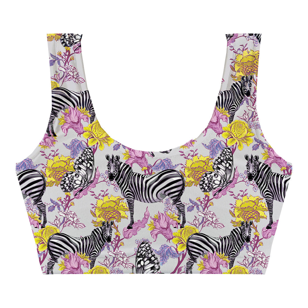 Zebras Flirt Crop Top Front