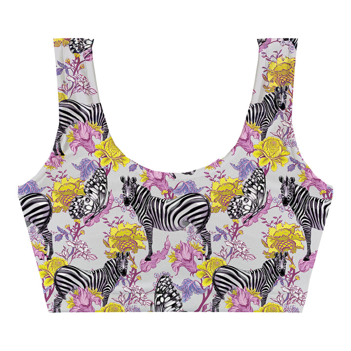 Zebras Flirt Crop Top Front