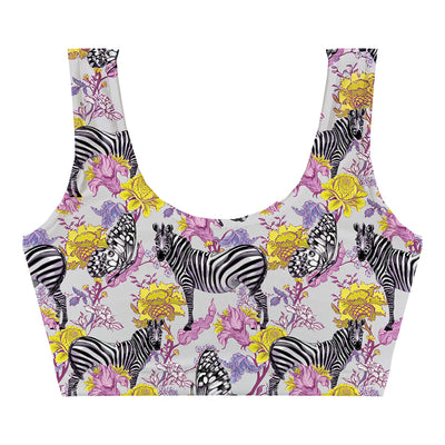 Zebras Flirt Crop Top Front